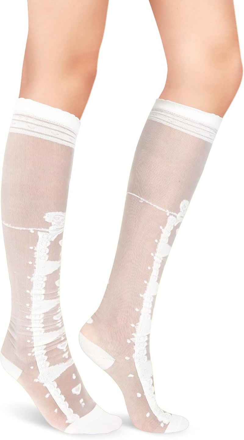 Benefeet Sox Womens Lace Knee High Socks Girls Sheer Mesh Knee High Stockings Cute Fishnet Lolita Calf Sock - Image 4